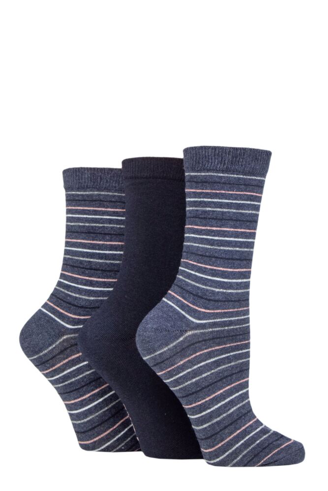 Sockshop TOREWomens Recycled Cotton Multi Stripe Socks 3-Pair