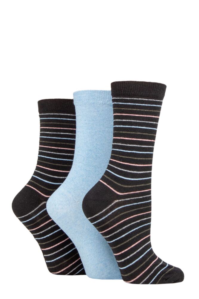 Sockshop TOREWomens Recycled Cotton Multi Stripe Socks 3-Pair