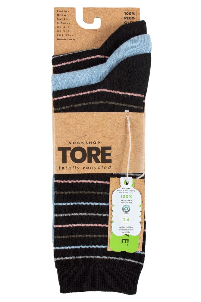 sockshop TOREWomens Recycled Cotton Multi Stripe Socks 3-Pair