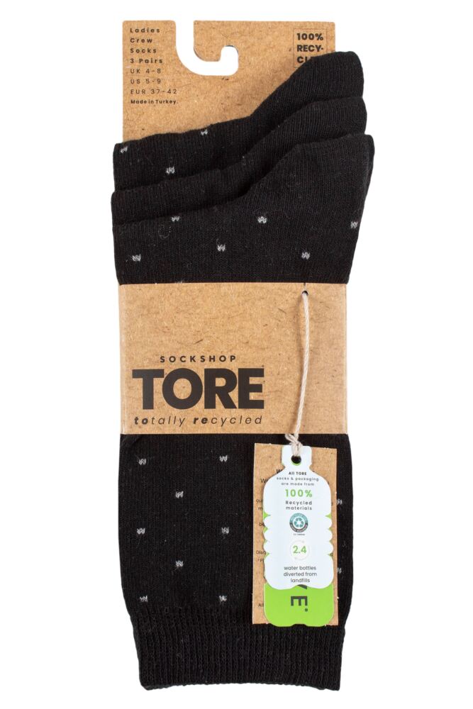 Sockshop TOREWomens Recycled Cotton Pin Dot Socks 3-Pair
