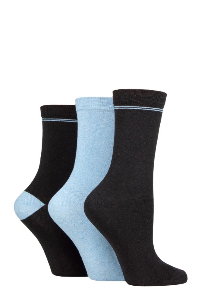 Sockshop TOREWomens Recycled Cotton Placement Stripe Socks 3-Pair