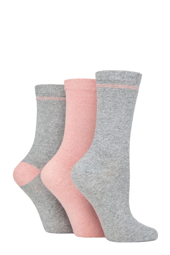 Sockshop TOREWomens Recycled Cotton Placement Stripe Socks 3-Pair