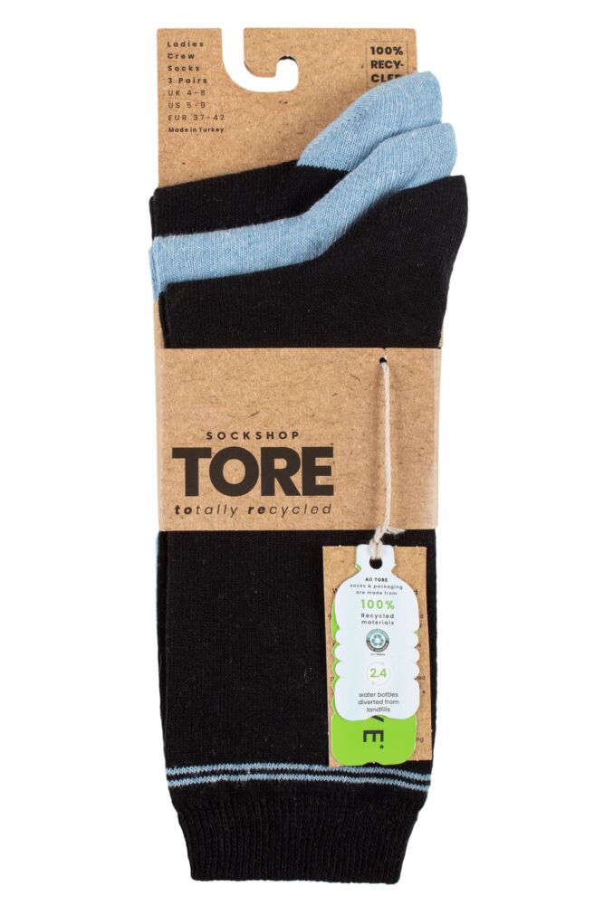 Sockshop TOREWomens Recycled Cotton Placement Stripe Socks 3-Pair