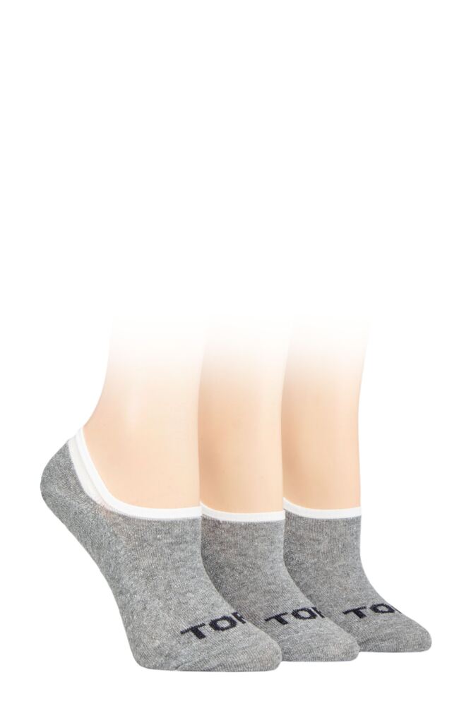 Sockshop TOREWomens Recycled Cotton Plain High Cut Ped Socks 3-Pair