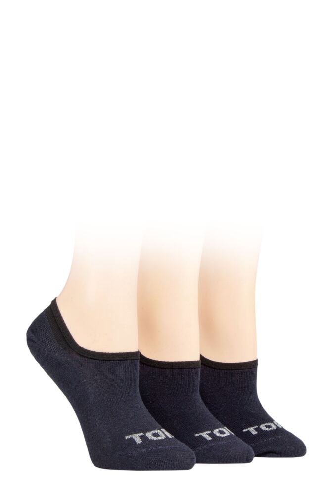 Sockshop TOREWomens Recycled Cotton Plain High Cut Ped Socks 3-Pair