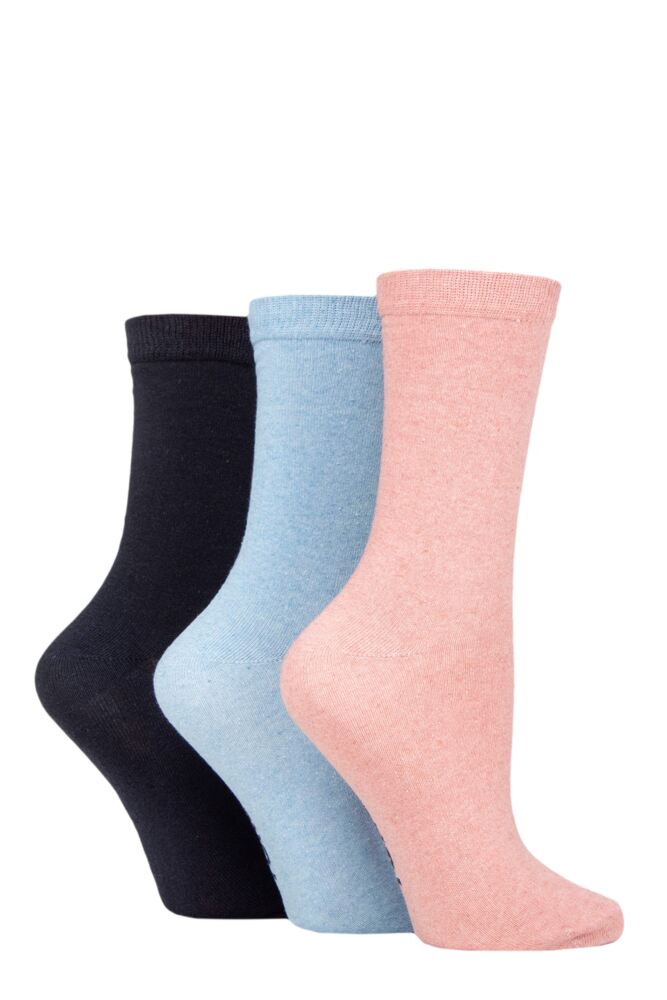 Sockshop TOREWomens Recycled Cotton Plain Socks 3-Pair