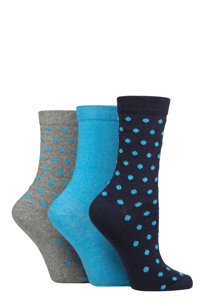 Sockshop TOREWomens Recycled Cotton Polka Dot Patterned Socks 3-Pair
