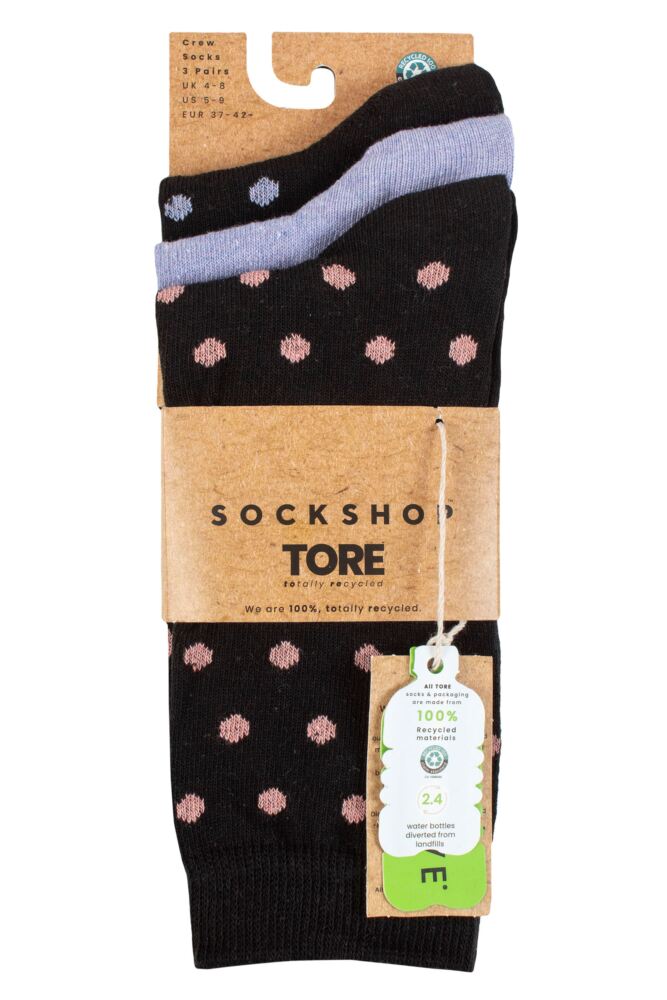 sockshop TOREWomens Recycled Cotton Polka Dot Patterned Socks 3-Pair