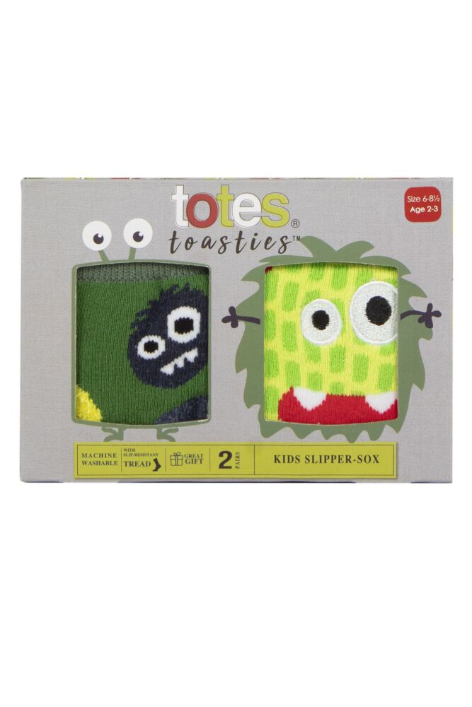 Sockshop TotesBoys Tots Original Novelty Slipper Socks With Grip 2-Pair Gift Box