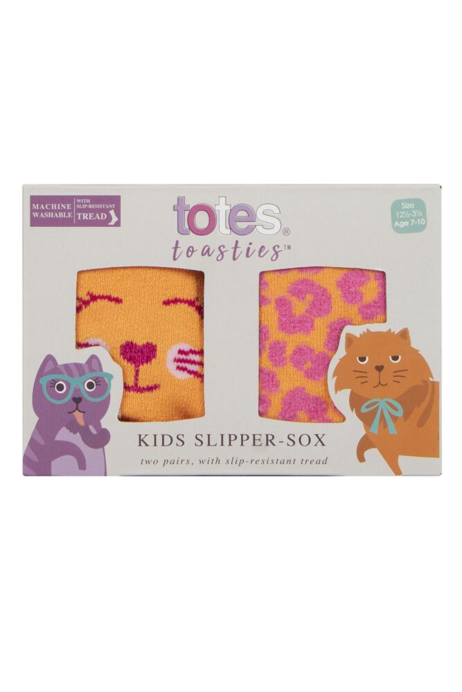 sockshop TotesGirls Original Novelty Slipper Socks with Grip 2-Pair Gift Box