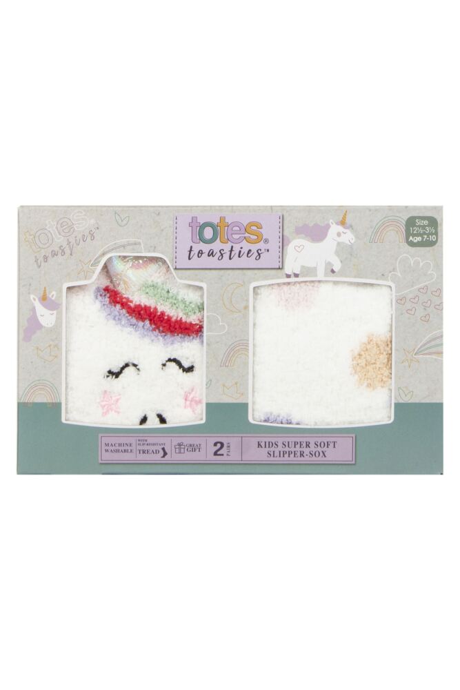 sockshop TotesKids Super Soft Slipper Socks with Grip 2-Pair