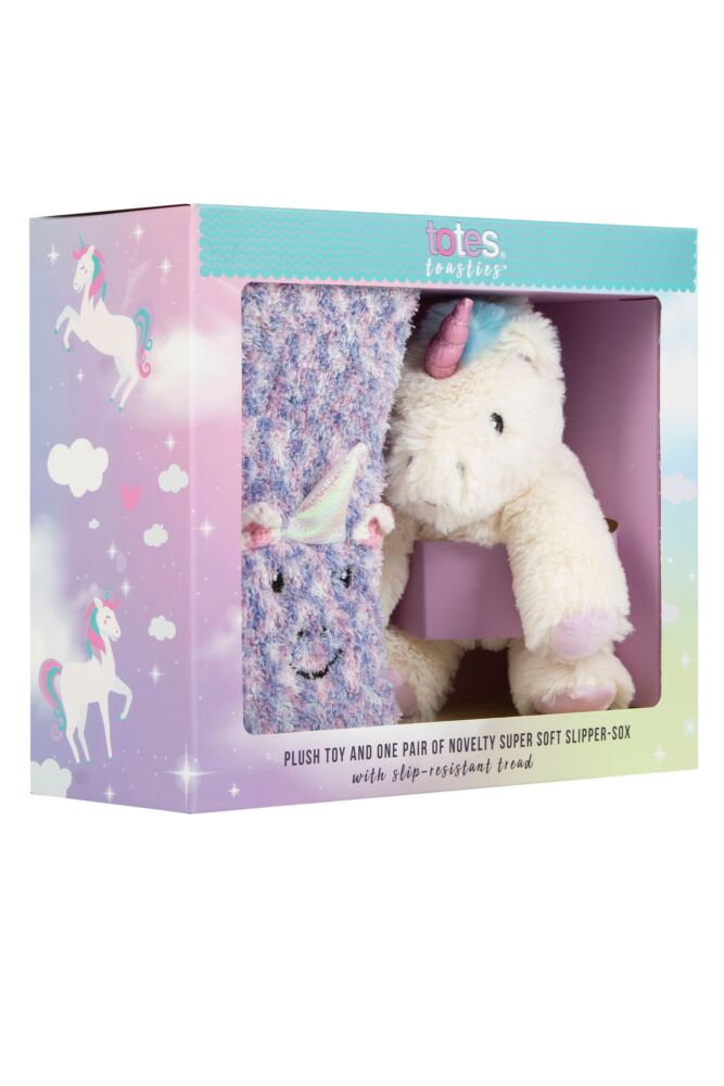 Sockshop TotesKids Super Soft Slipper Socks With Plush Toy Gift Box