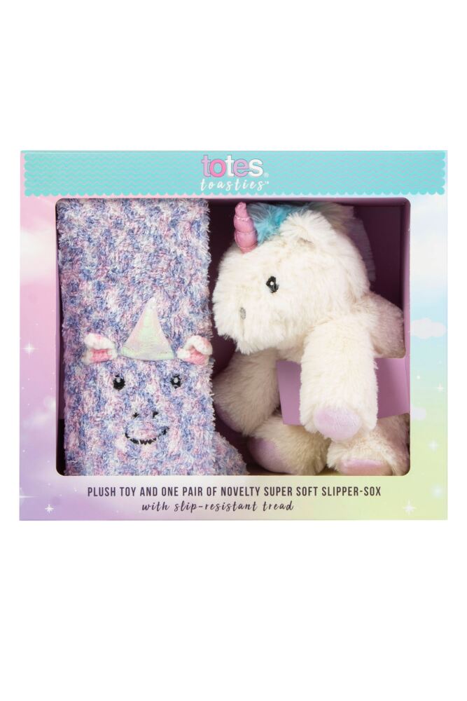 sockshop TotesKids Super Soft Slipper Socks with Plush Toy Gift Box