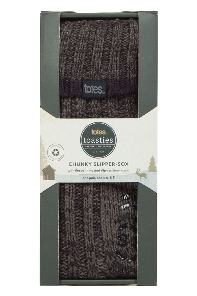 sockshop TotesMens Chunky Slipper Socks with Grip Gift Box