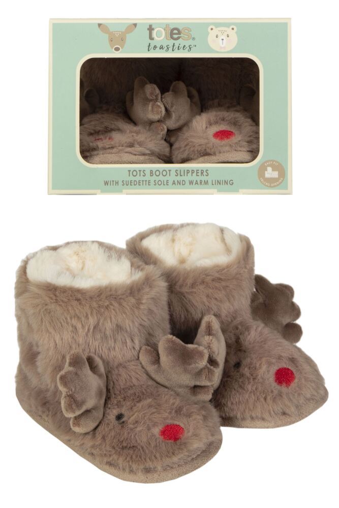 Sockshop TotesTots Boot Slippers With Grip Gift Box