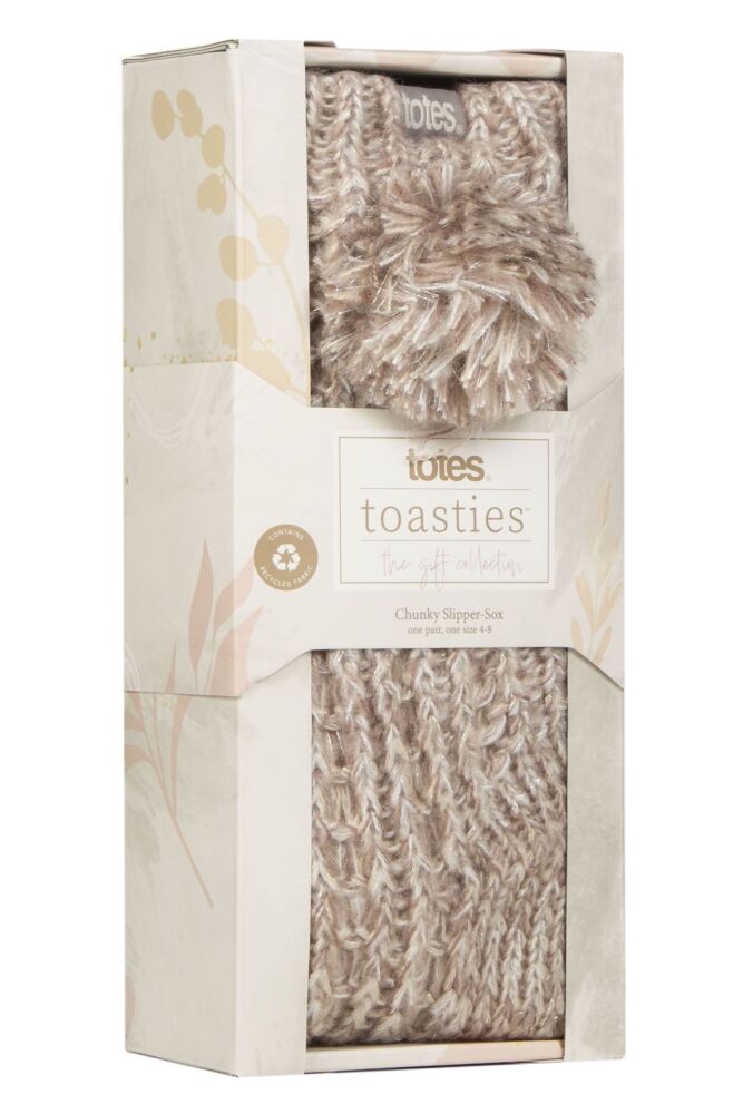 Sockshop TotesWomens Sparkle Slipper Socks With Grip Gift Box