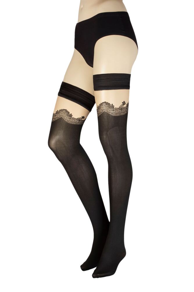 Sockshop TrasparenzeWomens Clover Strap Effect Hold Ups
