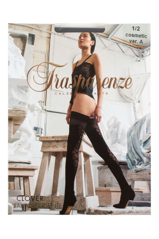 sockshop TrasparenzeWomens Clover Strap Effect Hold Ups