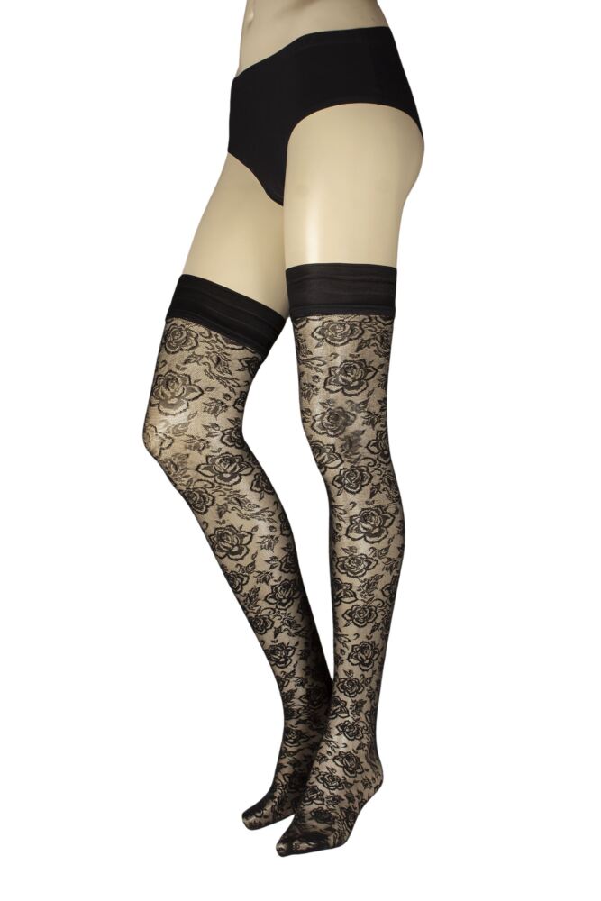 Sockshop TrasparenzeWomens Enif Flora Lace Hold Ups
