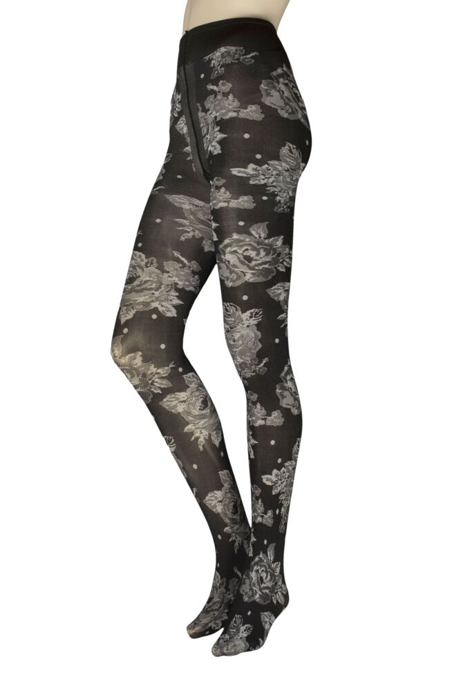 Sockshop TrasparenzeWomens Felis Opaque Floral Print Tights