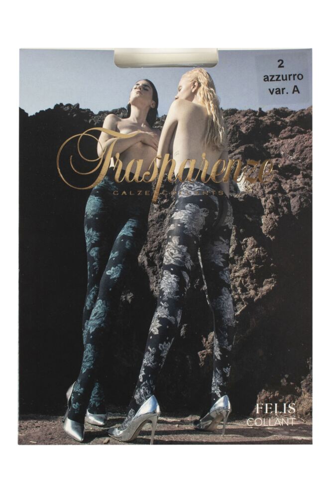 sockshop TrasparenzeWomens Felis Opaque Floral Print Tights