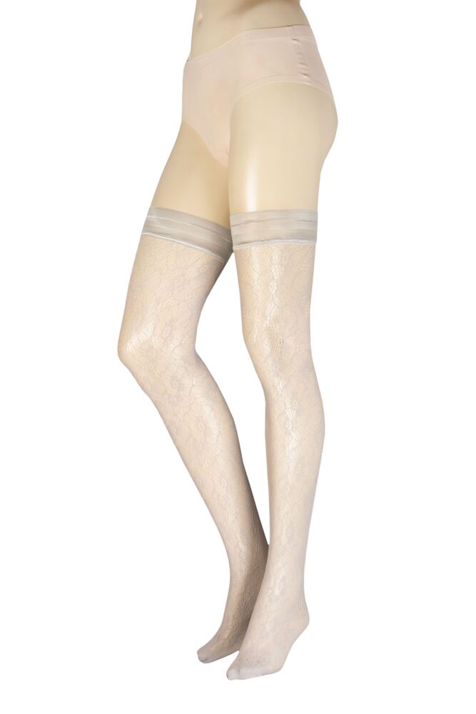 Sockshop TrasparenzeWomens Licorice Floral Net Hold Ups