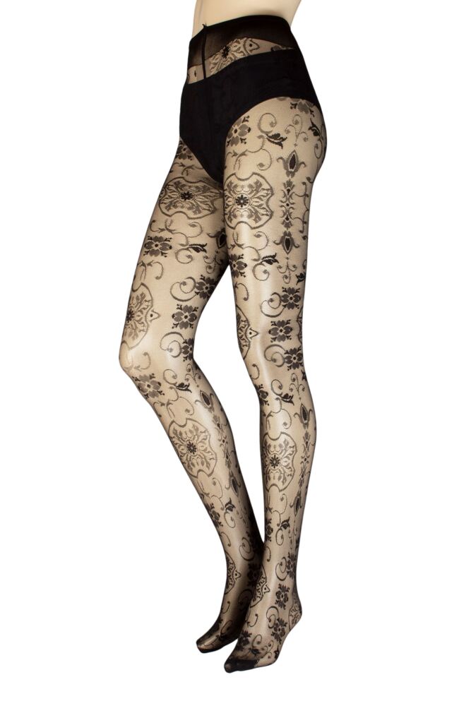 Sockshop TrasparenzeWomens Lisbona Floral Patterned Sheer Tights