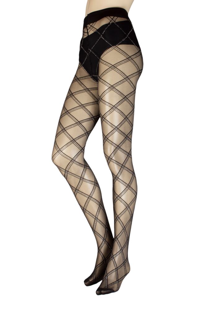 Sockshop TrasparenzeWomens Phuket Lurex Sparkle Diamond Check Tights