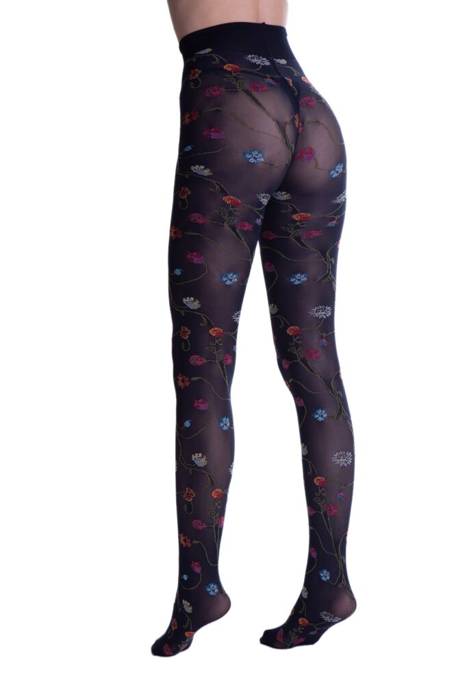Sockshop TrasparenzeWomens Platino Floral Knit Opaque Tights