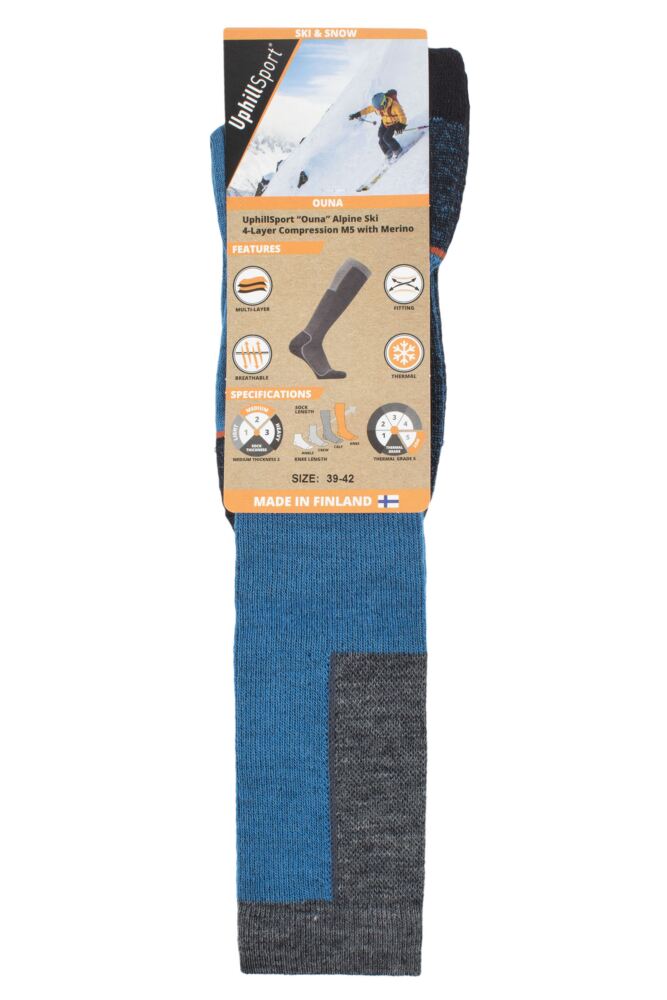 sockshop Uphill SportMens & Womens Merino Wool Ouna 4 Layer Compression Ski Socks