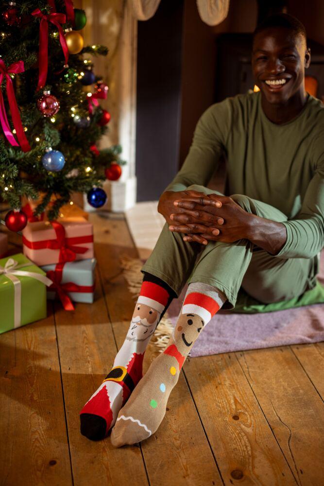 Sockshop WildfeetMens Bamboo Christmas Mismatched Socks 3-Pair