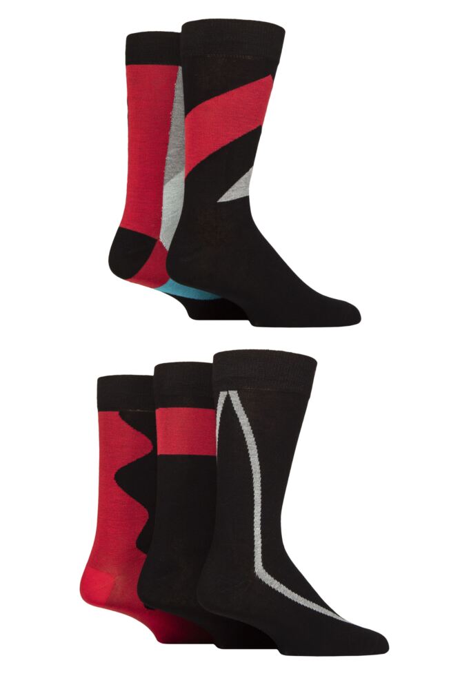 Sockshop WildfeetMens Bamboo Patterned Socks 5-Pair