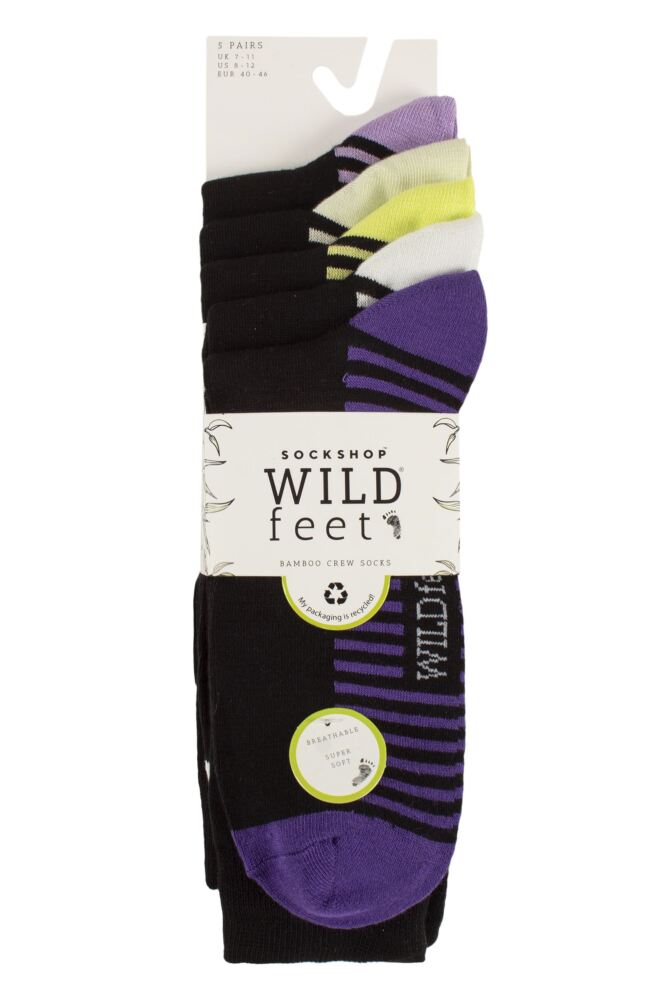 sockshop WildfeetMens Bamboo Patterned Socks 5-Pair