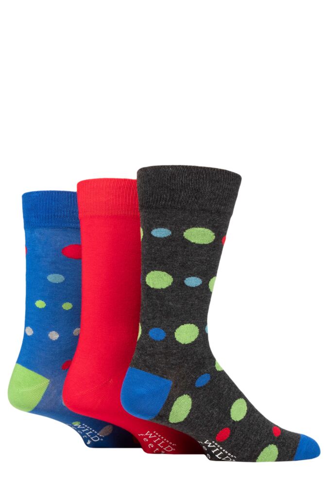 Sockshop WildfeetMens Bamboo Patterned Spots & Stripes Socks 3-Pair