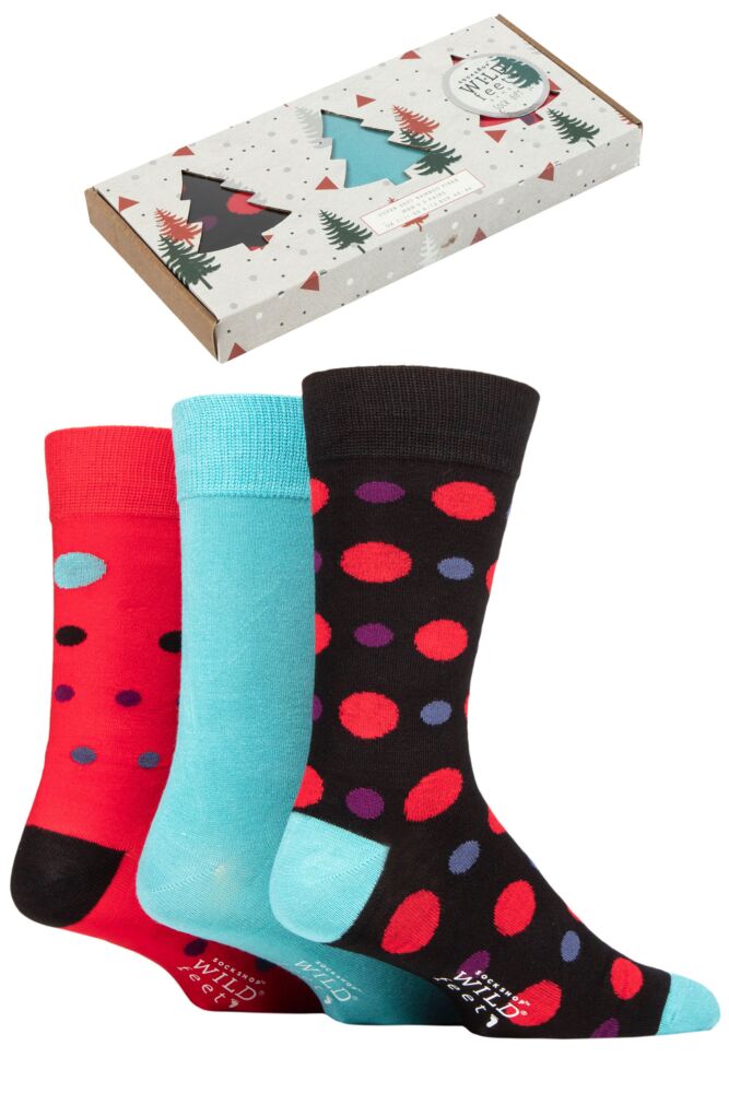 Sockshop WildfeetMens Bamboo Socks 3-Pair Tree Gift Box