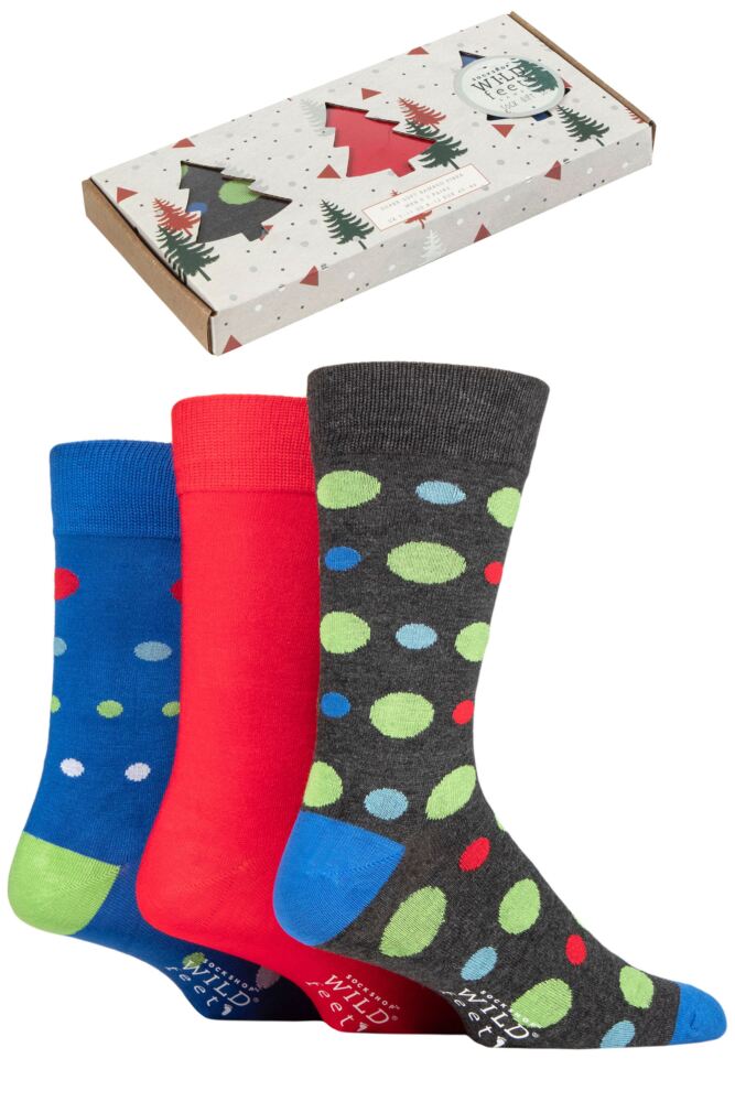 Sockshop WildfeetMens Bamboo Socks 3-Pair Tree Gift Box