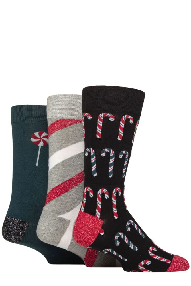 Sockshop WildfeetMens Cotton Christmas Gift Socks 3-Pair