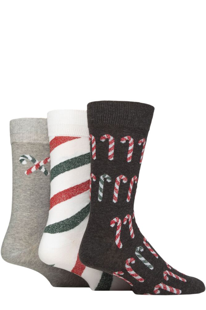 Sockshop WildfeetMens Cotton Christmas Gift Socks 3-Pair
