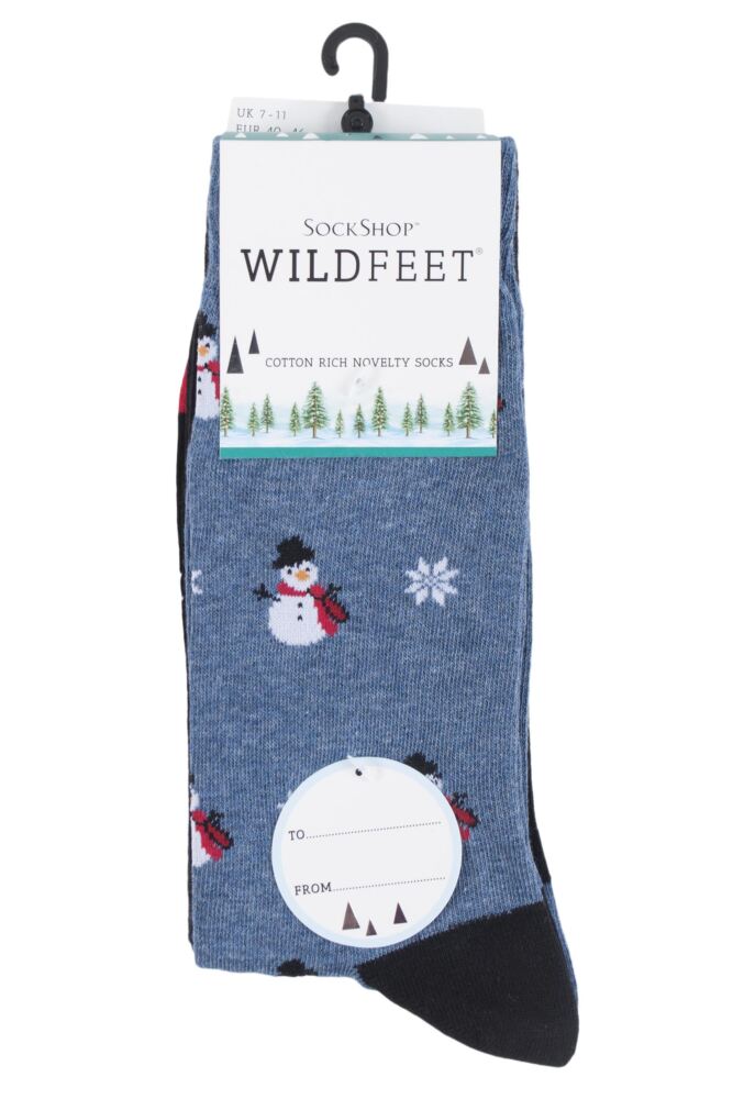 sockshop WildfeetMens Cotton Christmas Inspired Socks 3-Pair