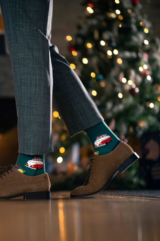 Sockshop WildfeetMens Cotton Christmas Patterned Socks 3-Pair