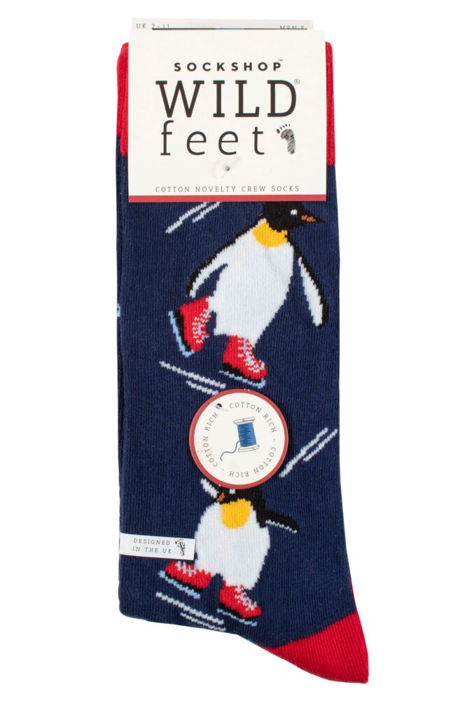 sockshop WildfeetMens Cotton Christmas Patterned Socks 3-Pair