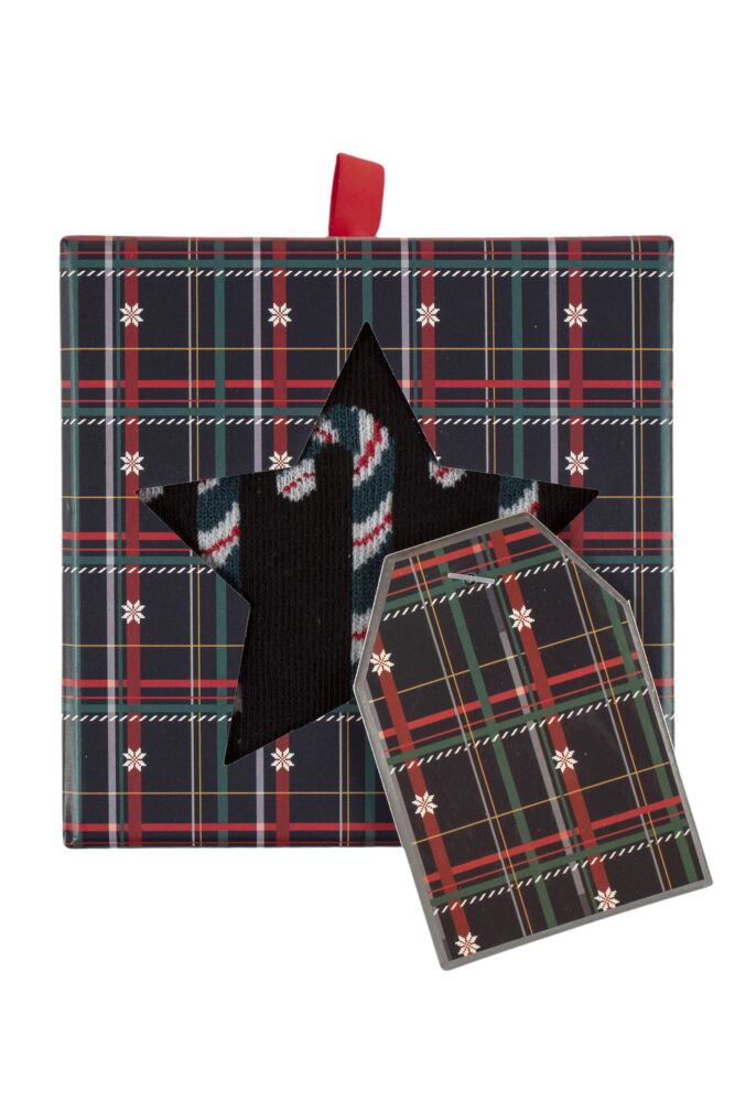 sockshop WildfeetMens Cotton Christmas Socks 3-Pair Tartan Gift Box