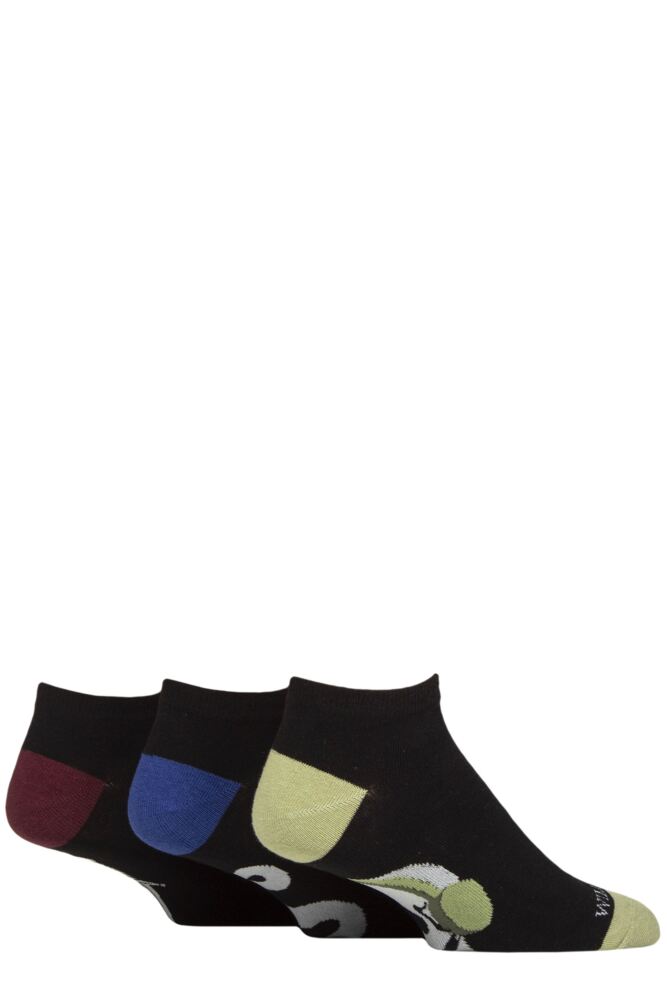 Sockshop WildfeetMens Cotton Novelty Trainer Socks 3-Pair