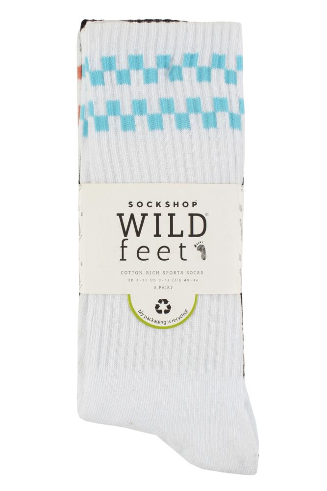 sockshop WildfeetMens Cotton Rich Sports Socks 3-Pair