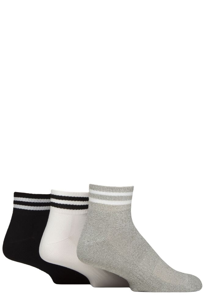 Sockshop WildfeetMens Half Cushioned Sports Ankle Socks 3-Pair