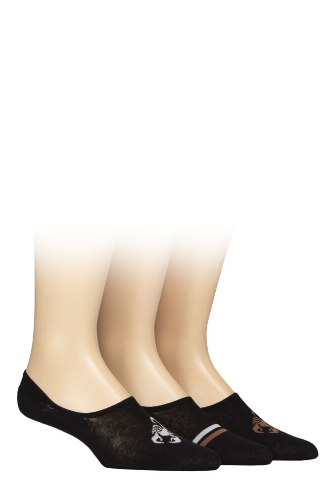 Sockshop WildfeetMens Novelty Patterned Cotton Shoe Liner Socks 3-Pair