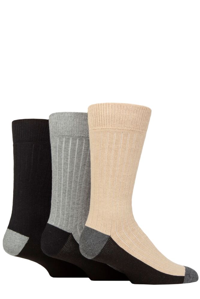 Sockshop WildfeetMens Recycled Cotton Boot Socks 3-Pair