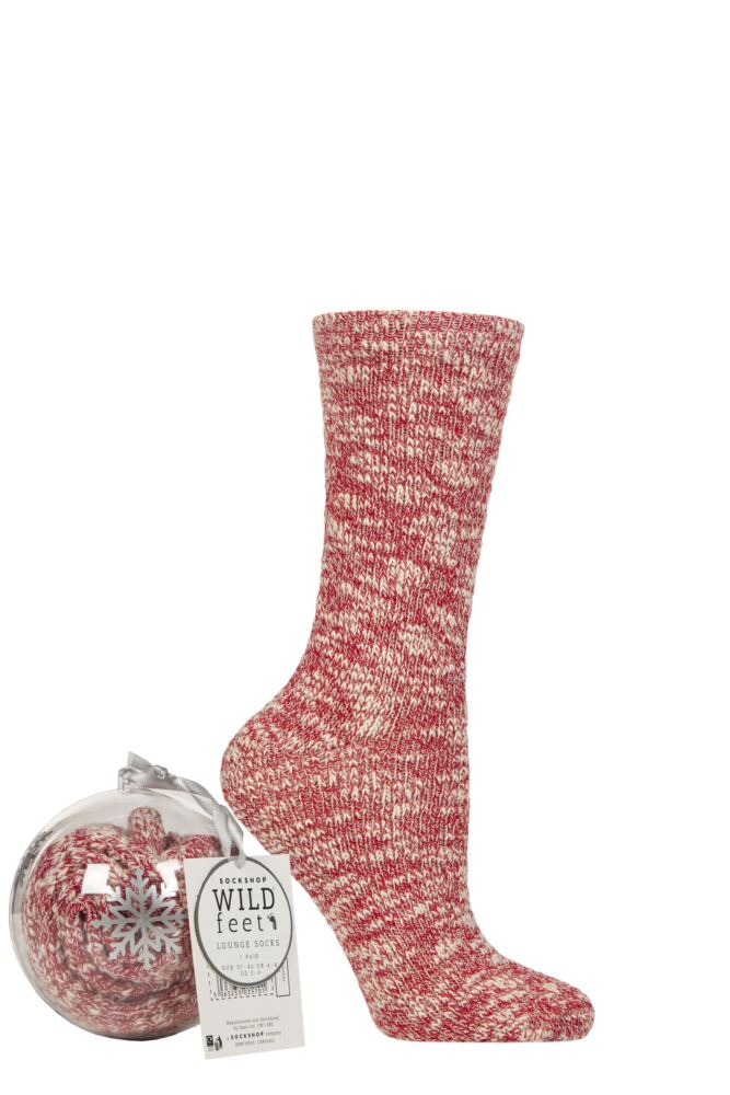 Sockshop WildfeetWomen's Snowflake Bauble Lounge Socks Gift Box – 1 Pair