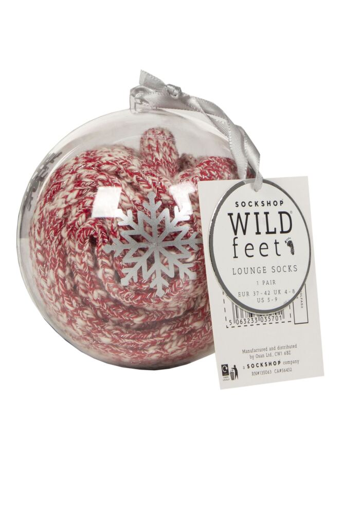 sockshop WildfeetWomen's Snowflake Bauble Lounge Socks Gift Box – 1 Pair
