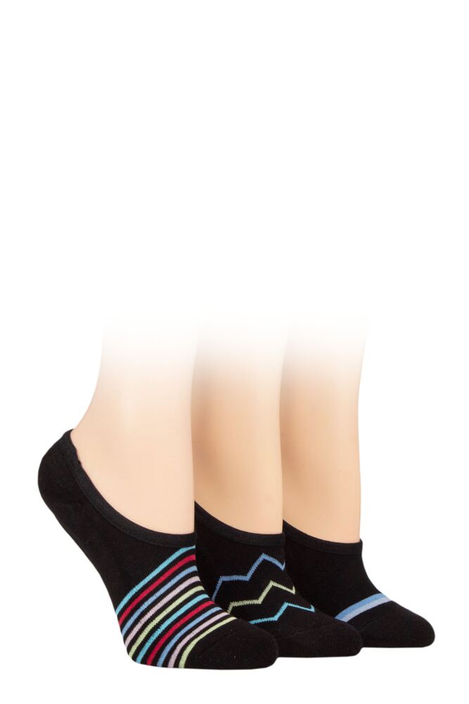 Sockshop WildfeetWomens Bamboo Half Cushioned PED Socks 3-Pair
